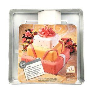 “Wilton Performance” 3-Tier Square Cake Pans – Set of 3 – NEW